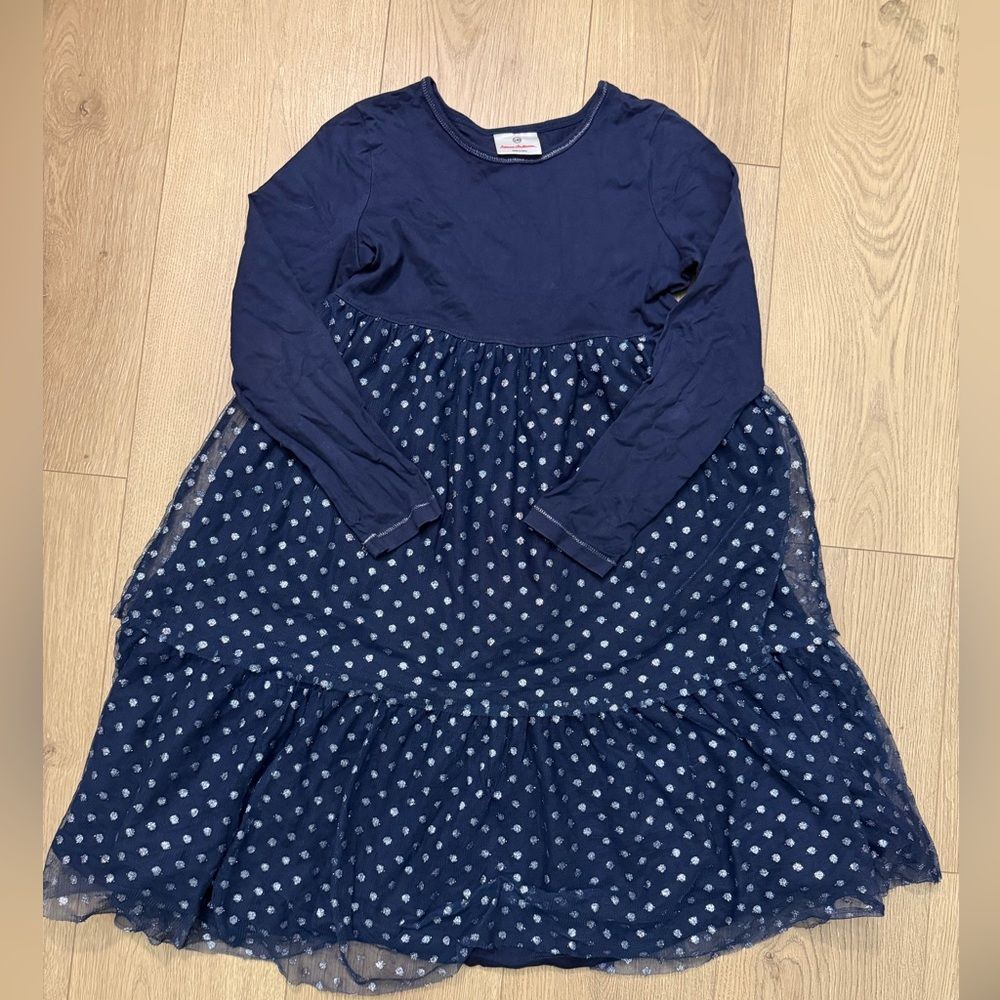 Hanna Andersson Navy Blue Polka Dot Kids Dress